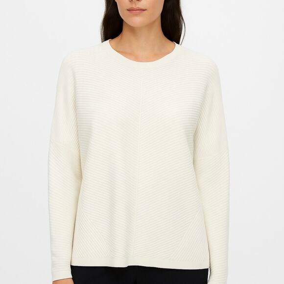 Eileen Fisher Ribbed Knit Tencel Sweater Tunic Top size Small - Picture 11 of 11